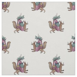 Mediaeval Squirrel-Rider Fabric