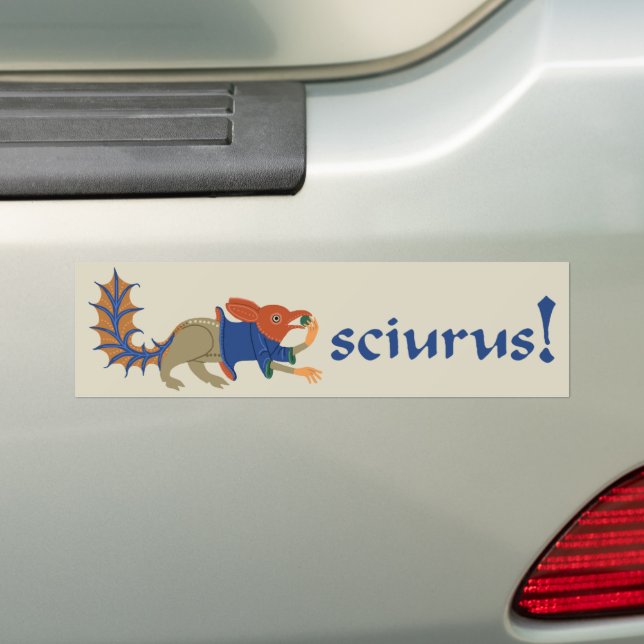 Mediaeval Squirrel-Thing Bumper Sticker (On Car)