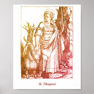 Mediaeval St. Margaret Renaissance Catholic Saint  Poster