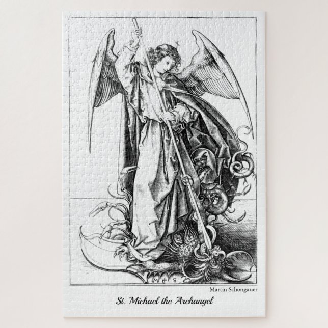 Mediaeval St. Michael the Archangel Classic Art Jigsaw Puzzle (Vertical)