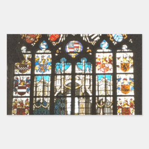 Mediaeval stained glass window, Holland Rectangular Sticker