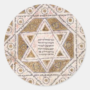 Mediaeval Star of David Classic Round Sticker