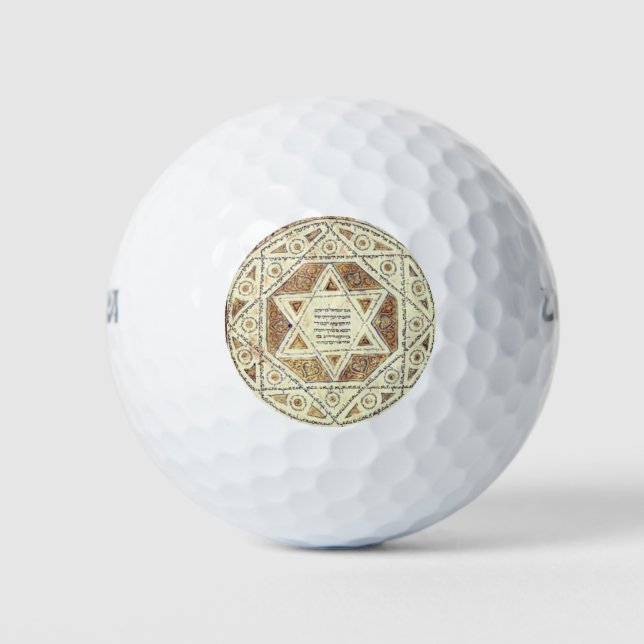 Mediaeval Star of David Golf Balls (Front)