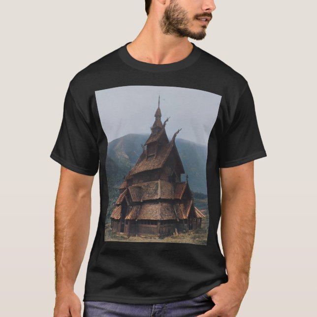 Mediaeval Stave Church in Norway (1890) T-Shirt (Front)