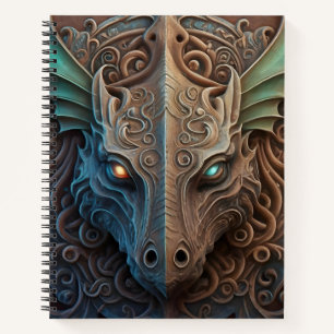 Mediaeval Stone Gargoyle Dragon Carving Notebook