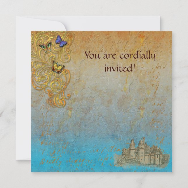 Mediaeval Storybook Castle Royal Invitation Card (Front)