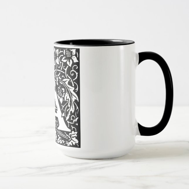 Mediaeval Style Alphabet Letter A On Mug (Right)