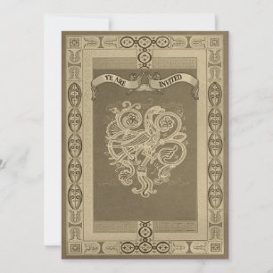 Mediaeval Style Celtic Patterns Wedding Invites