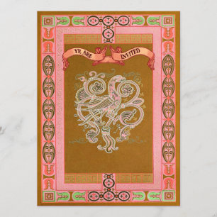 Mediaeval Style Celtic Patterns Wedding Invites