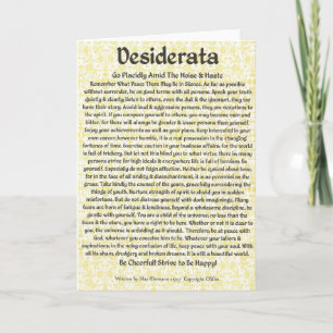 Mediaeval Style DESIDERATA Card
