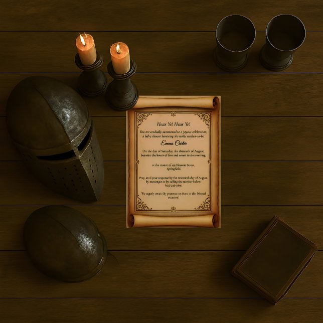 Mediaeval Style Elegant Baby Shower Invitation (Creator Uploaded)