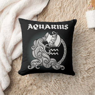 Mediaeval Style Zodiac Aquarius Cushion