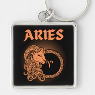 Mediaeval Style Zodiac Aries Key Ring