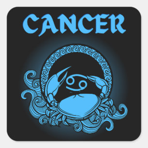 Mediaeval Style Zodiac Cancer Square Sticker