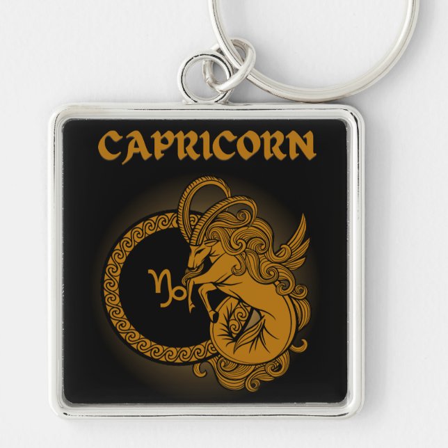 Mediaeval Style Zodiac Capricorn Key Ring (Front)