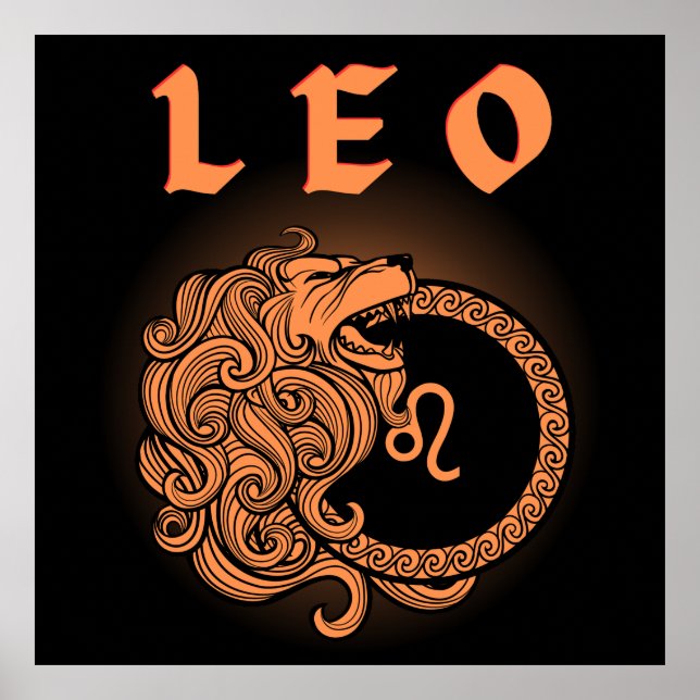 Mediaeval Style Zodiac Leo Poster (Front)