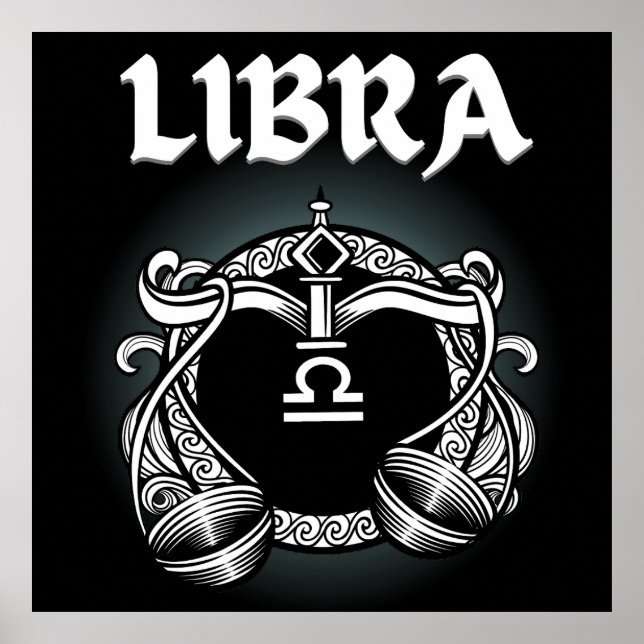 Mediaeval Style Zodiac Libra Poster (Front)