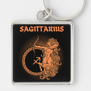 Mediaeval Style Zodiac Sagittarius Key Ring