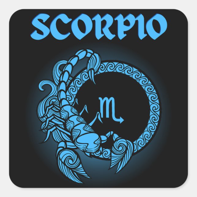 Mediaeval Style Zodiac Scorpio Square Sticker (Front)