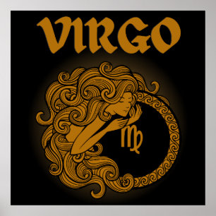 Mediaeval Style Zodiac Virgo Poster