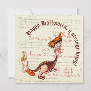 Mediaeval Surrealistic Halloween  Holiday Card