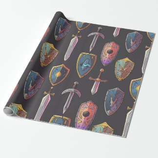 Mediaeval Sword and Shield Wrapping Paper