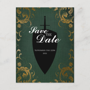 Mediaeval Sword Elegant Tabletop Gamer Save theDat Invitation