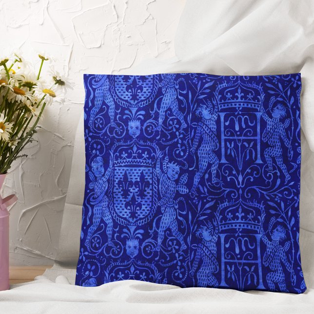 Mediaeval Tapestry Rich Cobalt Blue Cushion (Creator Uploaded)