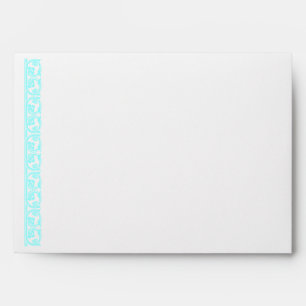Mediaeval Teal Border Envelope Template