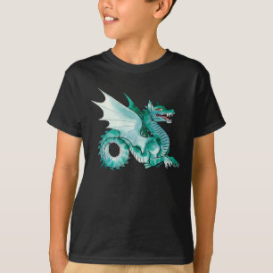 Mediaeval Teal Water Dragon T-Shirt