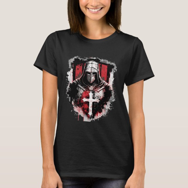 Mediaeval Templar Knights Crusader Pullover Hoodie (Front)