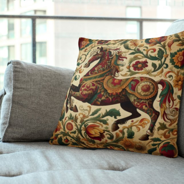 Mediaeval The Enchanted Steed in Bloom  Cushion (Creator Uploaded)