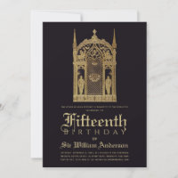 Mediaeval Themed Birthday Gothic Knight Black Gold