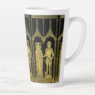 Mediaeval Tomb Brass Rubbing Knight, Lady and Chil Latte Mug