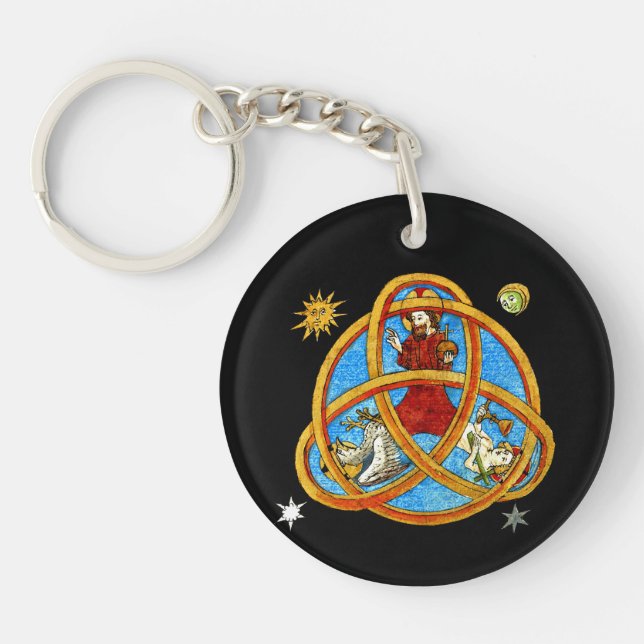 Mediaeval Trinity God, Jesus & Holy Spirit Key Ring (Front)