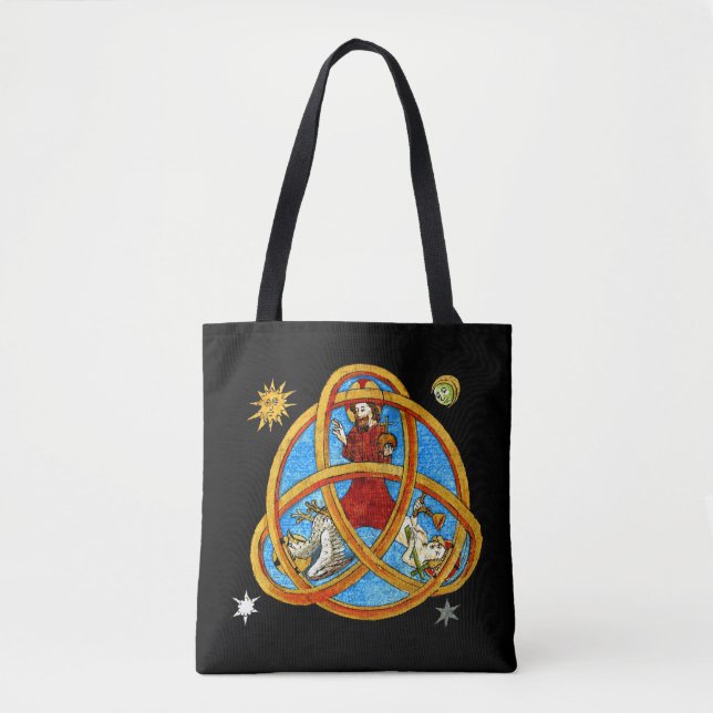 Mediaeval Trinity God, Jesus & Holy Spirit Tote Bag (Front)