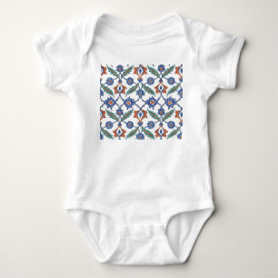 Mediaeval Turkish Tiles: Floral Ornament. Baby Bodysuit