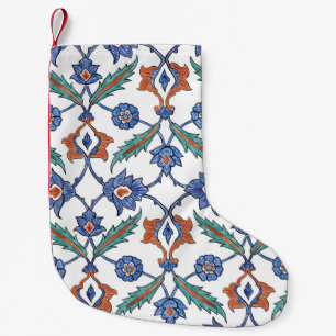 Mediaeval Turkish Tiles: Floral Ornament. Small Christmas Stocking