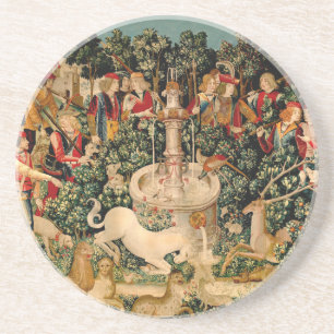 Mediaeval Unicorn Tapestries Print: Met Cloisters Coaster