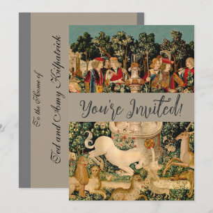 Mediaeval Unicorn Tapestries Print: Met Cloisters Invitation