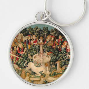 Mediaeval Unicorn Tapestries Print: Met Cloisters Key Ring