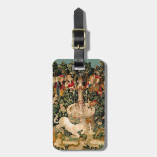 Mediaeval Unicorn Tapestries Print: Met Cloisters Luggage Tag
