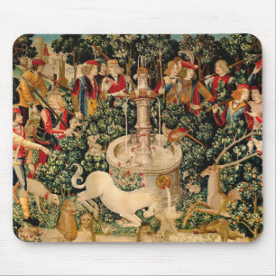 Mediaeval Unicorn Tapestries Print: Met Cloisters Mouse Mat