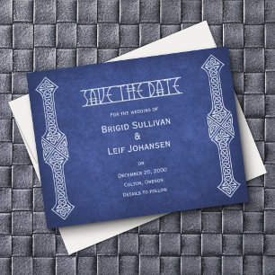 Mediaeval Viking Fantasy Leather Wedding Save The  Date