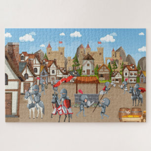 Mediaeval Village Castle Knights  Jigsaw Puzzle