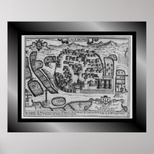 Mediaeval Village Map ~ Lacedonia ~ Italy~    Post Poster
