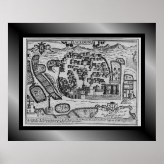 Mediaeval Village Map ~ Lacedonia ~ Italy~ Post Poster