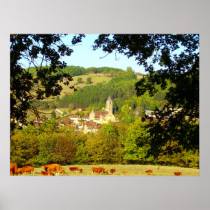 Mediaeval Village of Plazac Poster