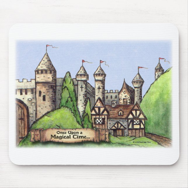 Mediaeval Village Painting Mouse Mat (Front)