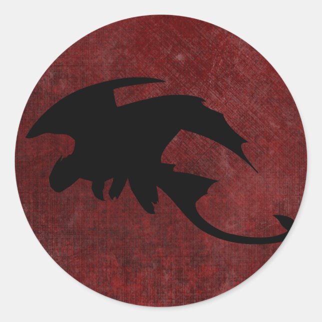 Mediaeval Vintage Fantasy Dragon Classic Round Sticker (Front)